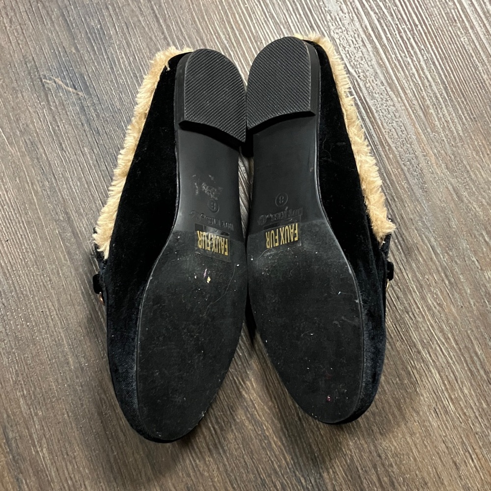 Hot Kiss Black Velvet Mules with Pink Rose Embroidery - Picture 8 of 10